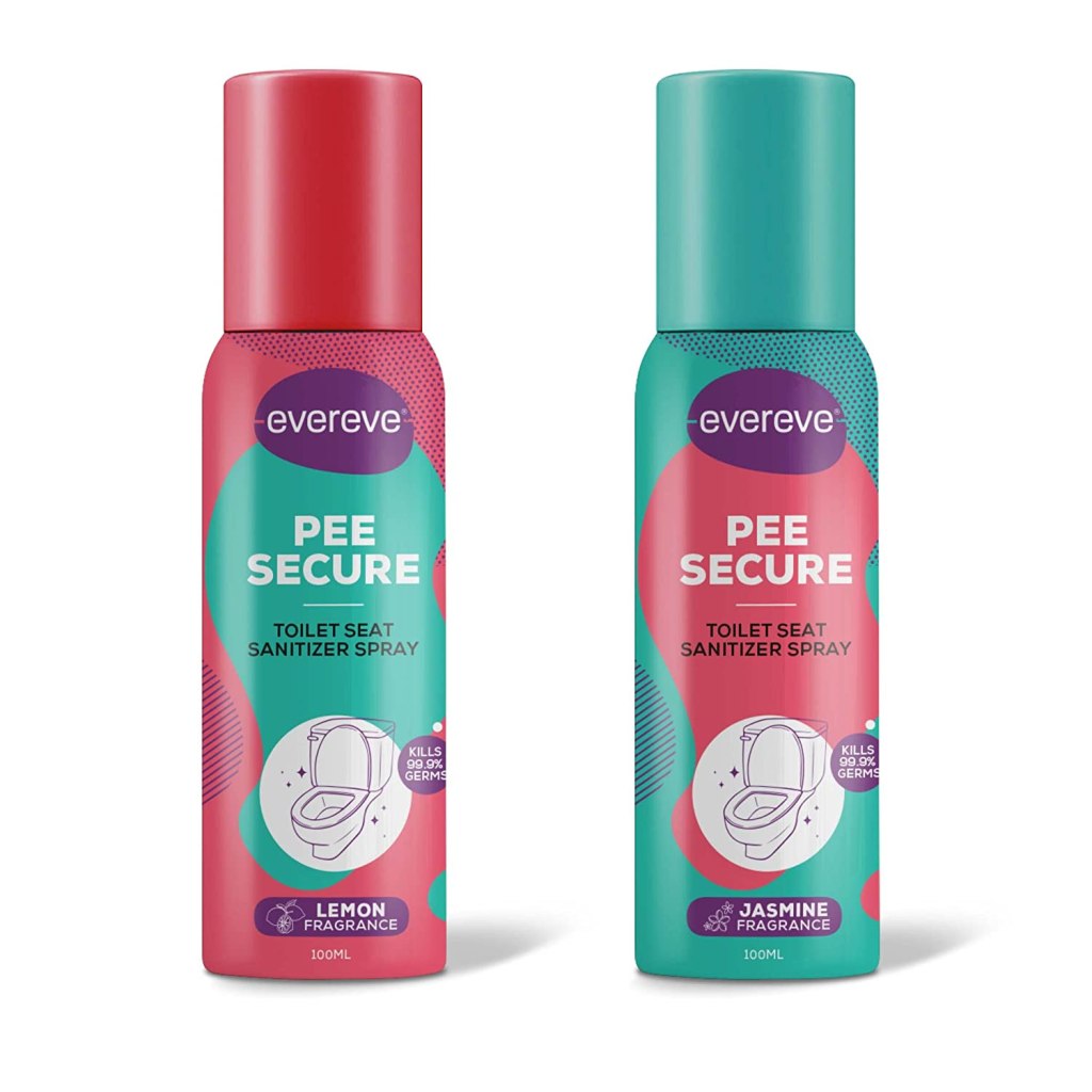 Latest Deal On Evereve Pee Secure Toilet Seat Sanitizer Spray 100ml (Lemon & Jasmine Pack of 2) - Dealsified