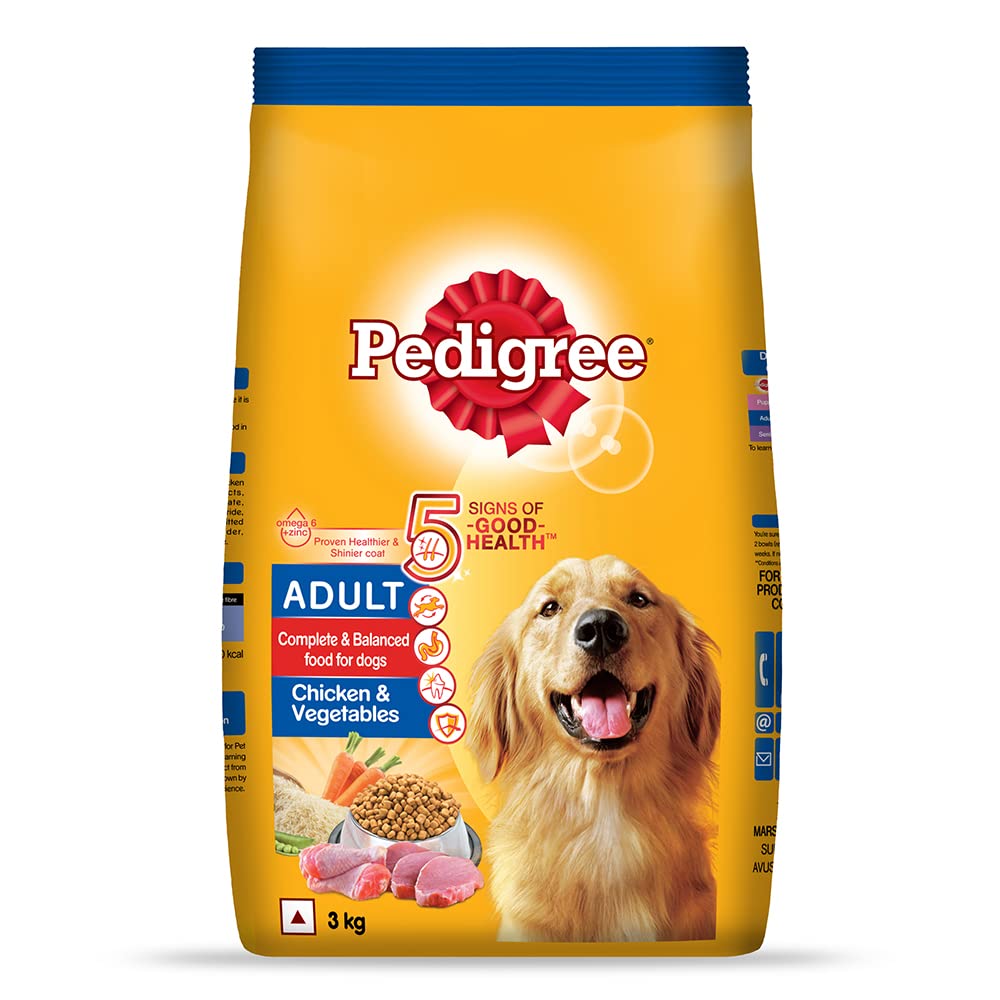 Latest Deal On Pedigree Adult Dry Dog Food, Chicken & Vegetables, 3kg Pack - Dealsified
