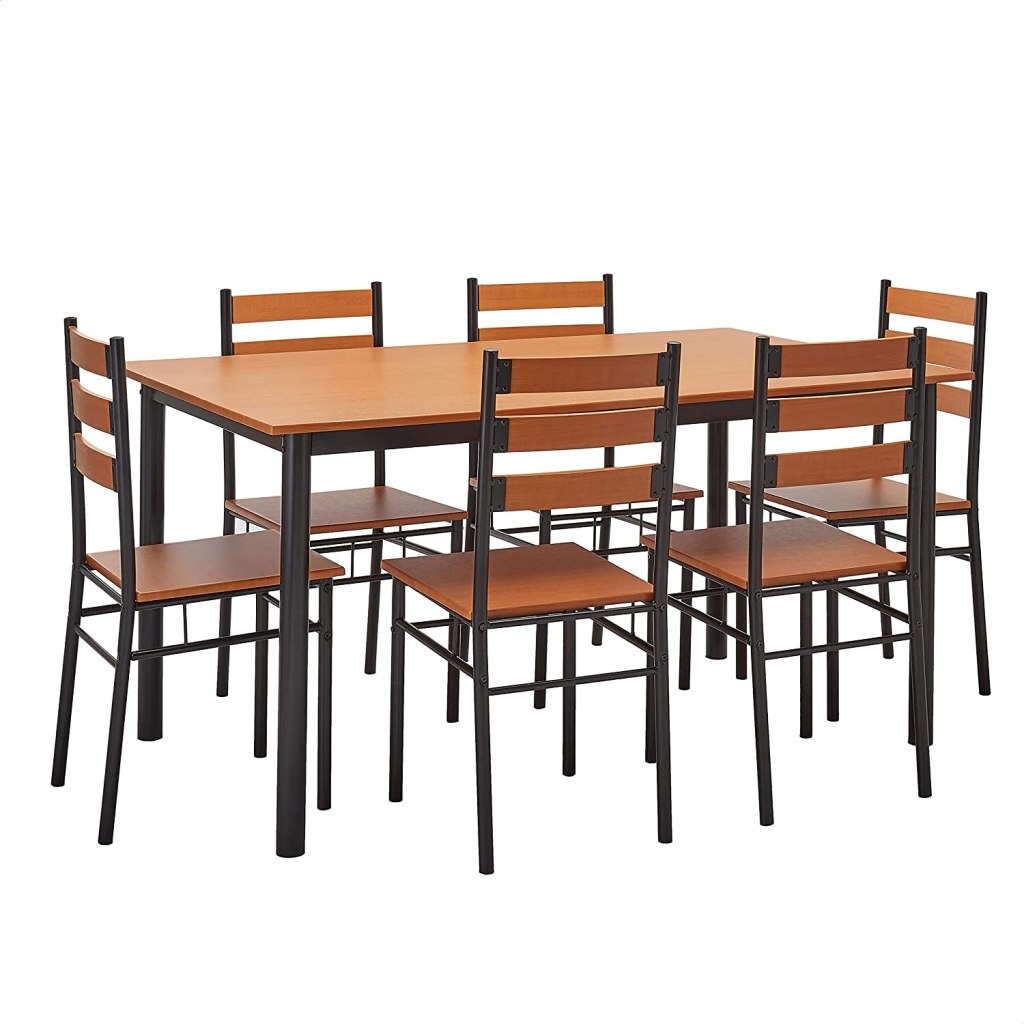 Latest Deal On Amazon Brand - Solimo Carina Engineered Wood & Metal 6 Seater Dining Set - Dealsified