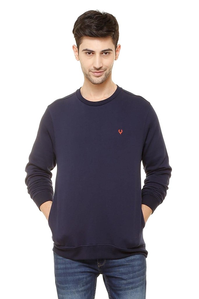 Latest Deal On Allen Solly Men's Cotton Crew Neck Sweatshirt - Dealsified