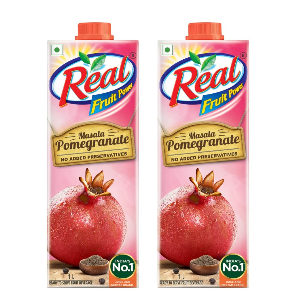 Latest Deal On Real Fruit Juice, Masala Pomegranate, 1L (Pack of 2) - Dealsified