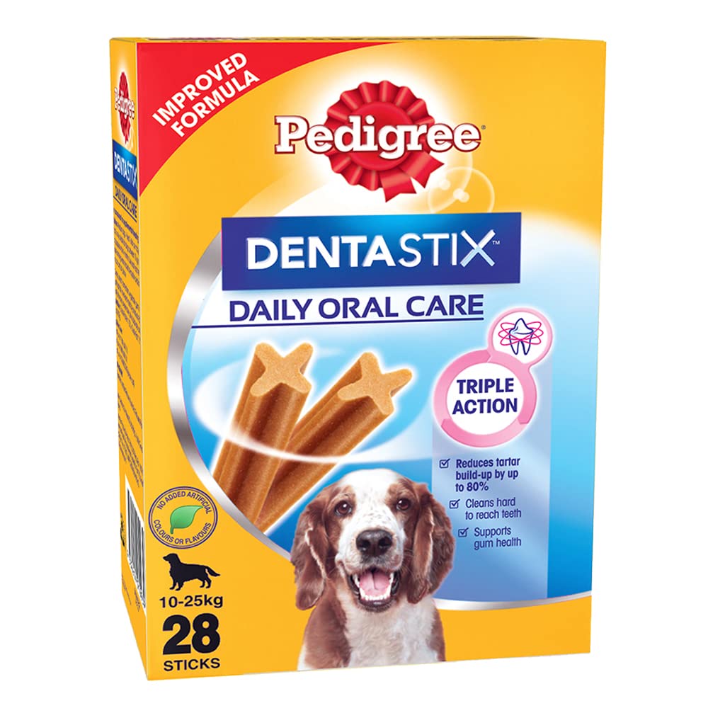 Latest Deal On Pedigree Dentastix Oral Care Treats for Medium Breed Adult Dogs (10-25 kg), Bacon Flavor, 28 Sticks, 720 g - Dealsified