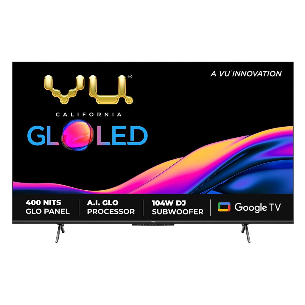 Latest Deal On VU 55 inches The GloLED Series 4K Smart LED Google TV 55GloLED (Grey) - Dealsified