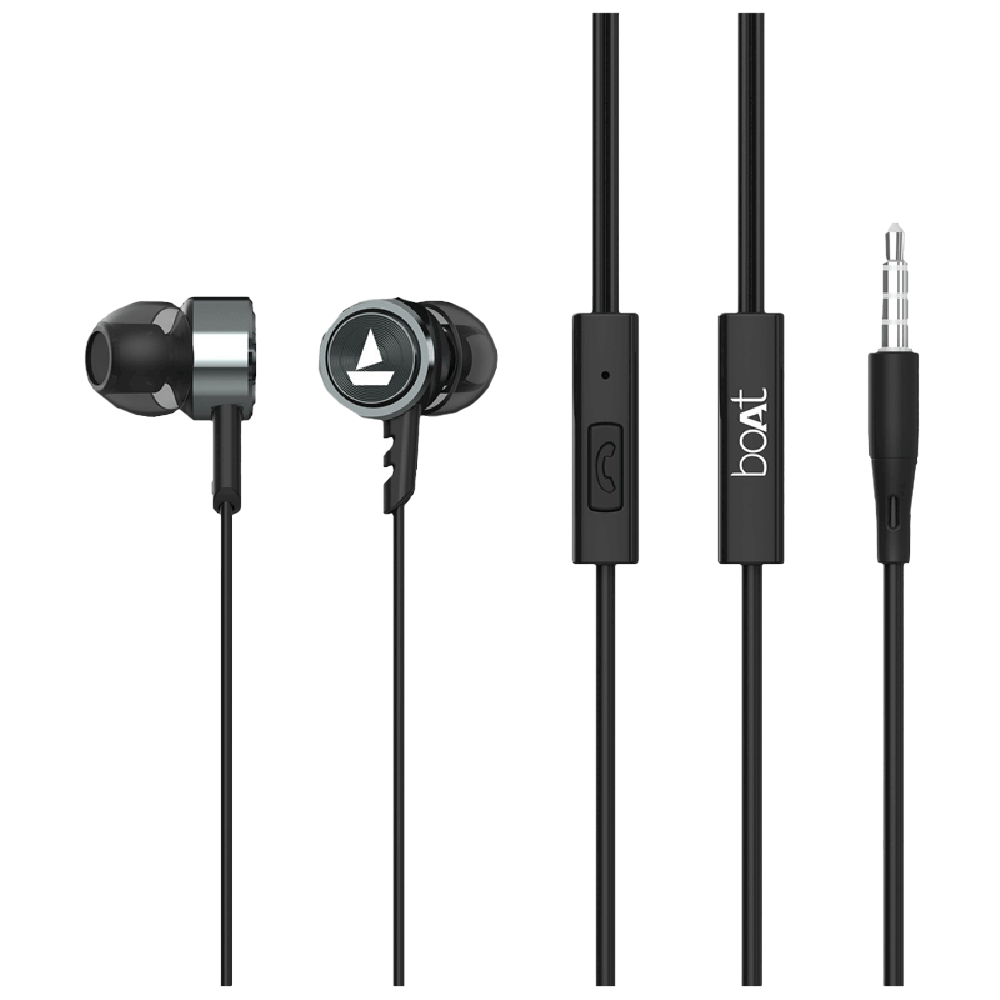 boAt Bassheads 122 Wired Earphone with Mic (In Ear, Gun Metal) Latest Deal On boAt Bassheads 122 Wired Earphone with Mic (In Ear, Gun Metal) - Dealsified