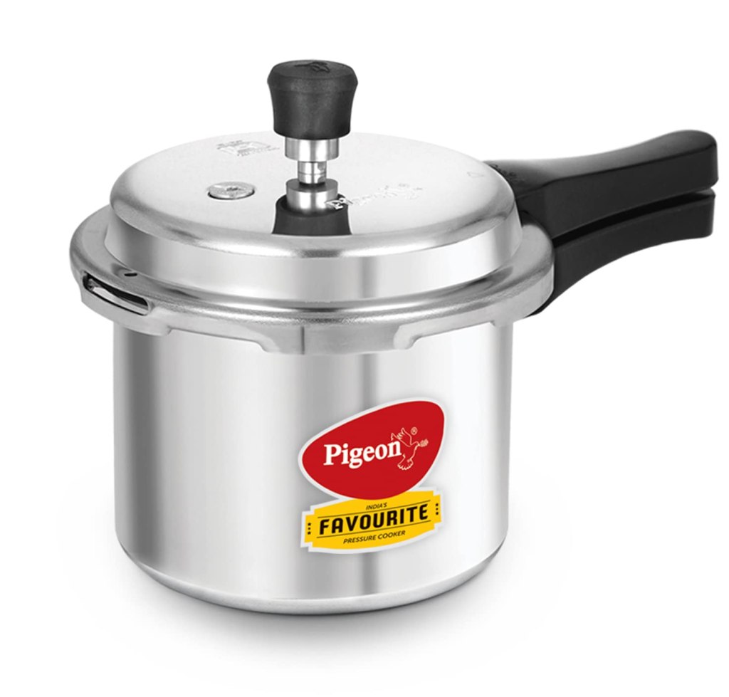 Latest Deal On Pigeon By Stovekraft Favourite Aluminium Pressure Cooker with Outer Lid Gas Stove Compatible 3 Litre Capacity - Dealsified