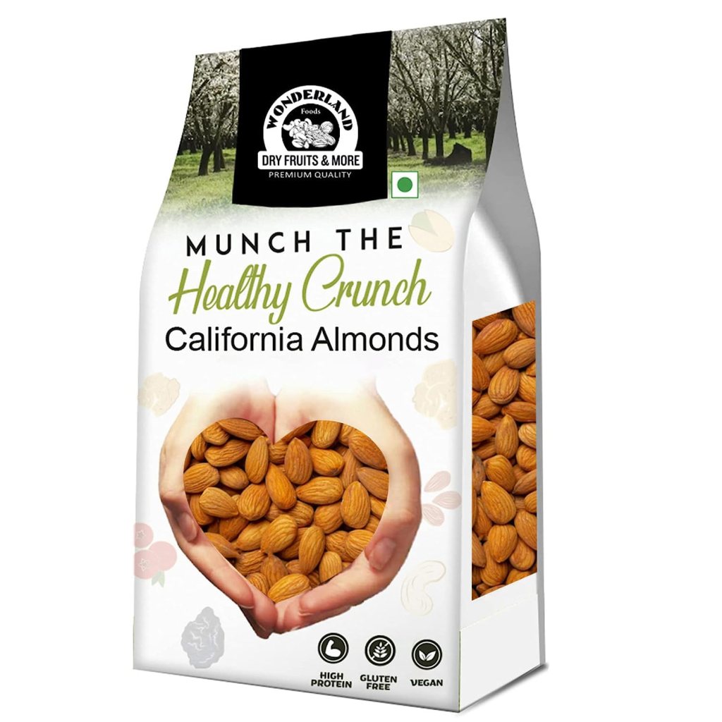 Latest Deal On WONDERLAND FOODS Raw California Almonds 1Kg Pouch Pack - Dealsified