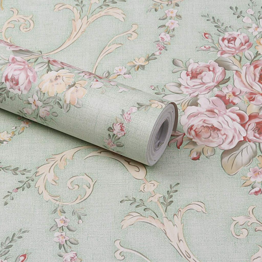 Latest Deal On wolpin Wall Stickers DIY Decals Wallpaper (45 x 500 cm) Damask Flower Self Adhesive - Dealsified