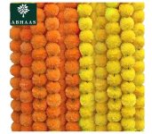 ABHAAS 10 Pcs Indian Handmade Artificial Marigold Garland Flowers for Decoration