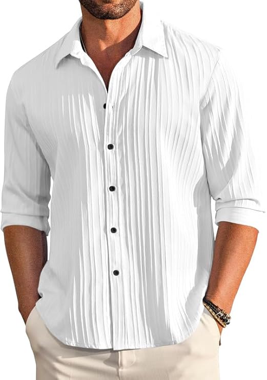 Latest Deal On FINIVO FASHION Textured Shirts for Men - Dealsified