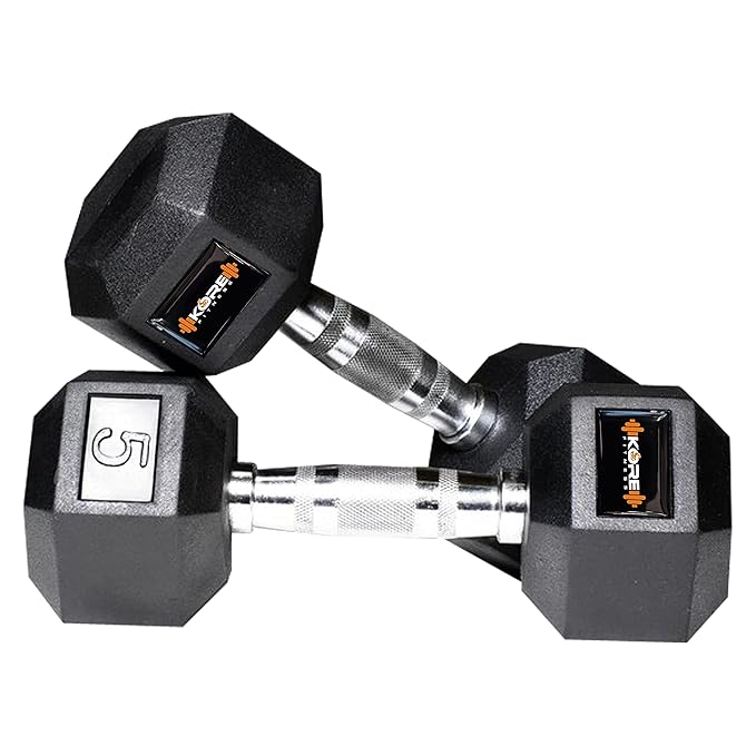 KORE DM-HEXA-5KG-COMBO16 Dumbbells Kits, Rubber Latest Deal On KORE DM-HEXA-5KG-COMBO16 Dumbbells Kits, Rubber - Dealsified