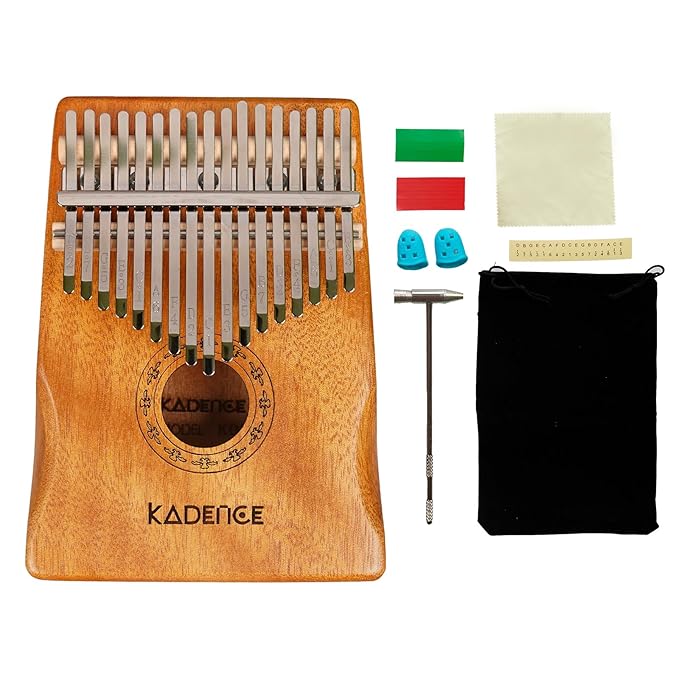 Latest Deal On Kadence Kalimba 17 Keys with arm rest Peach Blossom wood Thumb Piano - Dealsified