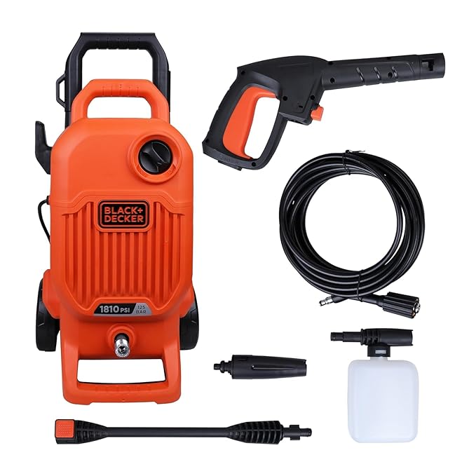 Latest Deal On Black + Decker Bepw1800T 1700W 1810 Psi 125 Bar Pressure Washer for Car - Dealsified