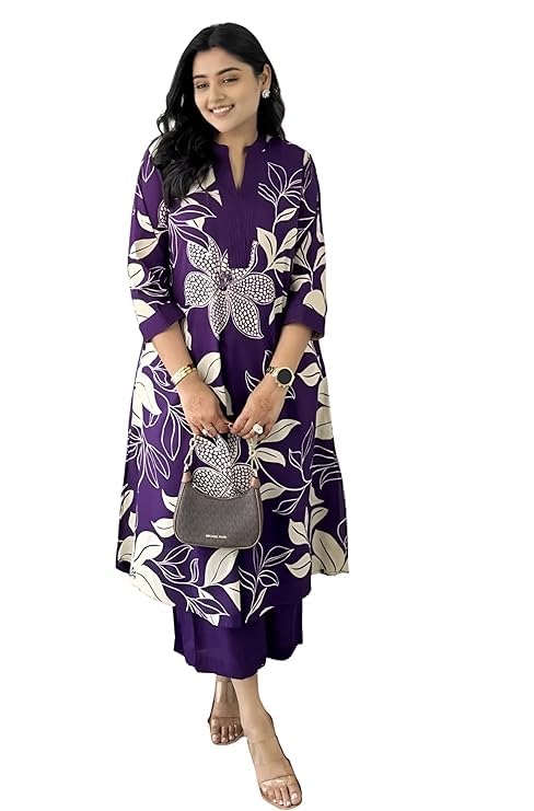 Latest Deal On MEERA FAB Women's Pure Cotton Printed Ethnic Wear Straight Kurta Set - Dealsified