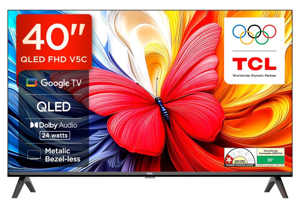 Latest Deal On TCL 101 cms (40 inches) V5C Series Full HD Smart QLED TV Google TV - Dealsified