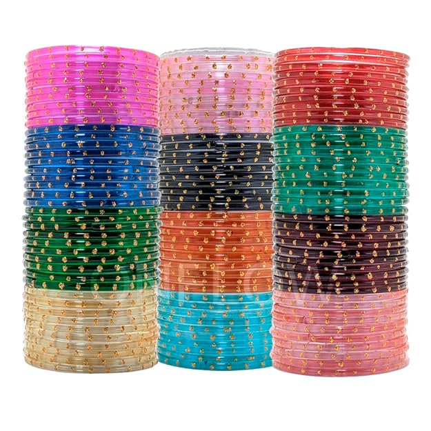 Latest Deal On ONFLOW 12-Color Indian Glass Bangles Set for Women - Dealsified