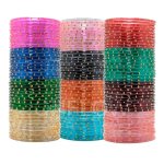ONFLOW 12-Color Indian Glass Bangles Set for Women