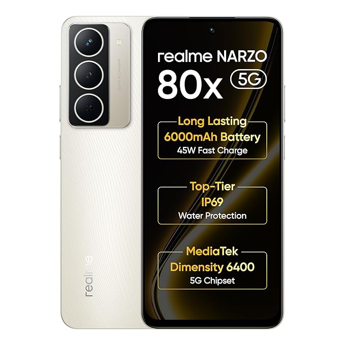 realme NARZO 80x 5G (Sunlit Gold,8GB+128GB) Latest Deal On realme NARZO 80x 5G (Sunlit Gold,8GB+128GB) - Dealsified