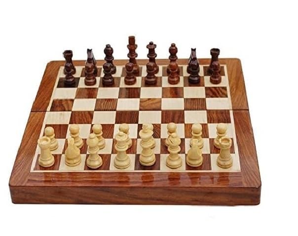 Latest Deal On BCBESTCHESS Wooden Handcrafted Foldable Magnetic Chess Board Set with Magnetic - Dealsified