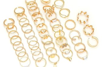 Shining Diva Fashion Set of 48 Latest Stylish Gold Plated Rings for Women