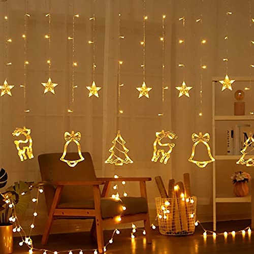 Latest Deal On The Purple Tree Plastic Christmas Reindeer LED Curtain Lights - Dealsified