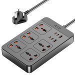 Ambrane Extension Board, 4 Type C, 2 USB, 5 International Power Sockets, 2500W Output
