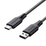 Ambrane Unbreakable 3A Fast Charging 1.5m Braided Type C Cable for Smartphones