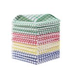 Egles Kitchen Dishcloths 12pcs 11×12 Inches Bulk Cotton Kitchen Dish Cloths Scrubbing Wash Cloths Sets