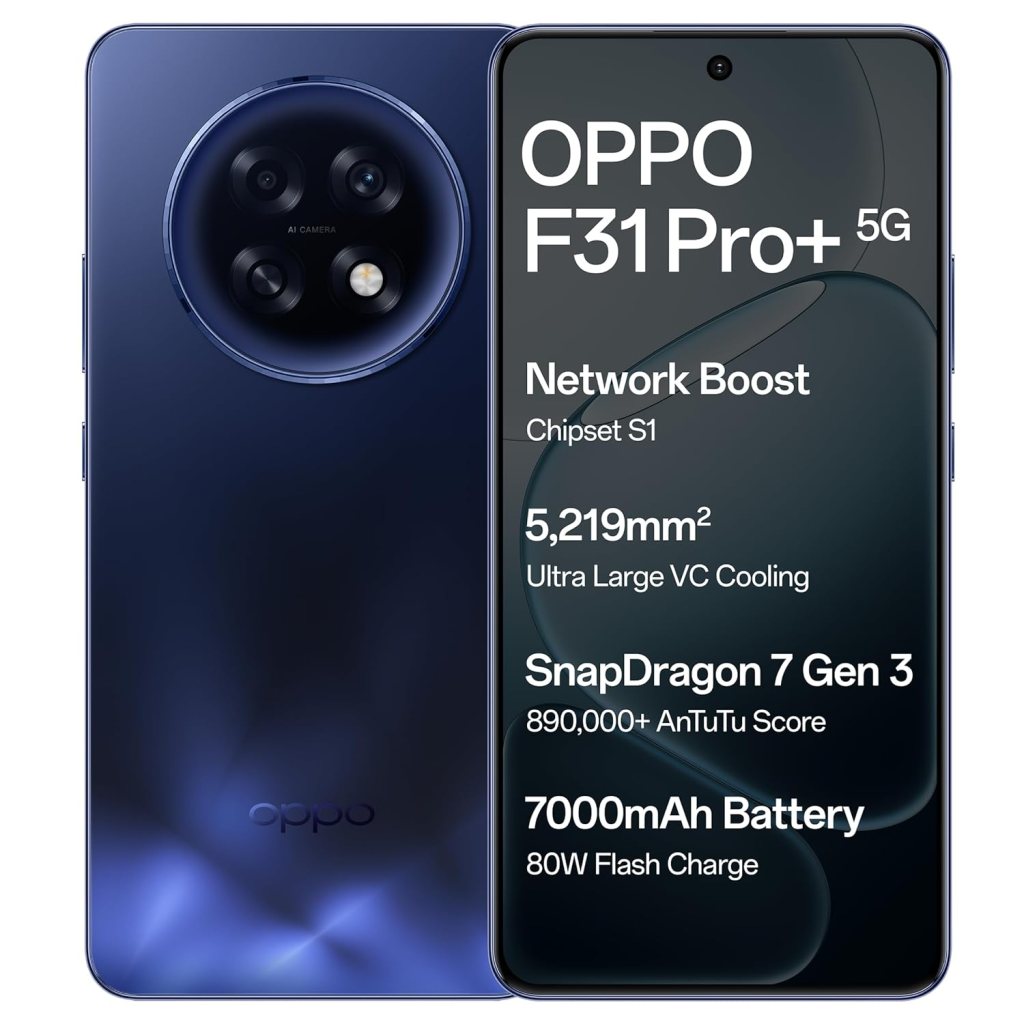 Latest Deal On Oppo F31 Pro+ 5G (Gemstone Blue, 8GB RAM, 256GB Storage) - Dealsified