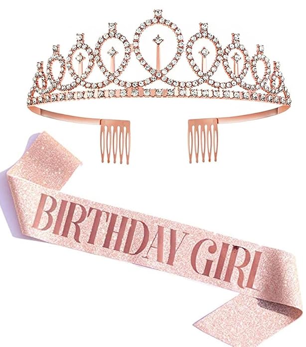 Latest Deal On Shining Diva Fashion Latest Stylish Birthday Sash and Crown - Pack of 2 Pcs - Dealsified