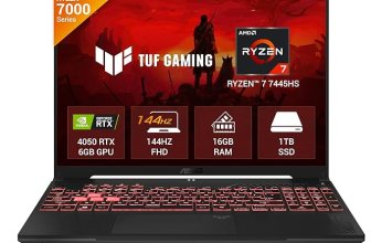 ASUS TUF A16 (2025), AMD Ryzen 7 7445HS, Gaming Laptop (RTX 4050-6GB/140W TGP/16GB RAM/1TB SSD