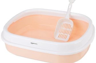 Amazon Basics Cat Litter Box Tray with Free Scooper