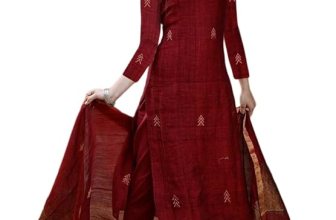Anni Designer Pure Cotton Maroon Kurta Pant Set with Dupatta for Women