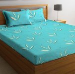 BSB Home Glace Cotton Printed 180 TC Microfiber Double Bedsheet with 2 Pillow Covers