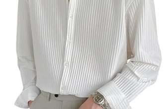 GRECIILOOKS Men’s Formal Button Down Shirt – Slim Fit Polycotton Shirt’s for Men