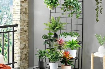 Kuber Industries Large Metal 3 Tier Plant Stands for Outdoor Balcony
