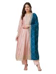 MOKOSH Women’s Silk Embroidered Kurta Pant Dupatta Set