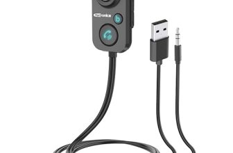 Portronics AUTO 12 in-Car Bluetooth Receiver for Handsfree Calling, Music System, Supports All Smartphones