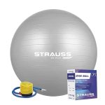 STRAUSS Anti-Burst Rubber Gym Ball with Free Foot Pump