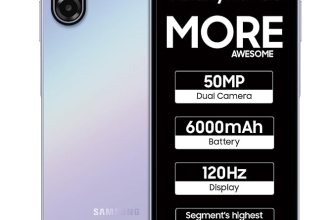 Samsung Galaxy A07 5G Smartphone (Light Violet, 6GB RAM, 128GB Storage)