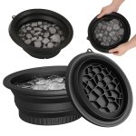 Silicone Face Bowl for Ice with Built-In Icetray, Collapsible Face Tub for Ice Bath