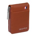 Storite PU Leather 9 Slot Vertical Credit Debit Card Holder Money Wallet Zipper Coin Purse for Men Women
