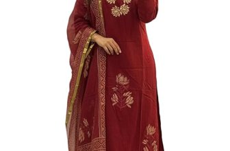 ANNI Designer Women’s Rayon Viscose Straight fit Printed Embroidered Kurta with Pant & Dupatta