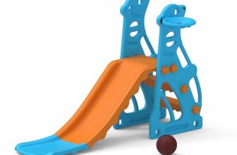 Amazon Brand – Solimo Garden Penguin Slide with Basketball for Indoor & Outdoor Use