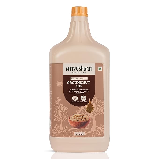 Latest Deal On Anveshan Wood Cold Pressed Groundnut (Peanuts) Oil 5 Litre - Dealsified