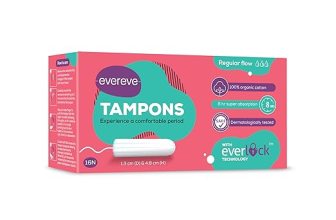 Evereve Tampons, 100% Organic Cotton, For Regular Menstrual flow