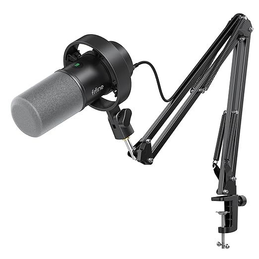 Latest Deal On FIFINE K688 Podcast Microphone Kit, USB/XLR Dynamic Microphone with Boom Arm for PC - Dealsified