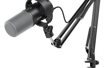 FIFINE K688 Podcast Microphone Kit, USB/XLR Dynamic Microphone with Boom Arm for PC