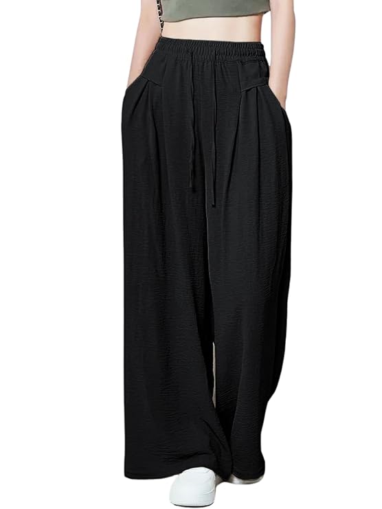 GRECIILOOKS High Waist Polycotton Trousers for Women Latest Deal On GRECIILOOKS High Waist Polycotton Trousers for Women - Dealsified