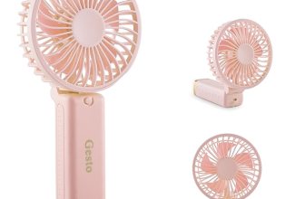 Gesto Portable Fan Rechargeable with LED Light – Foldable Mini Fan