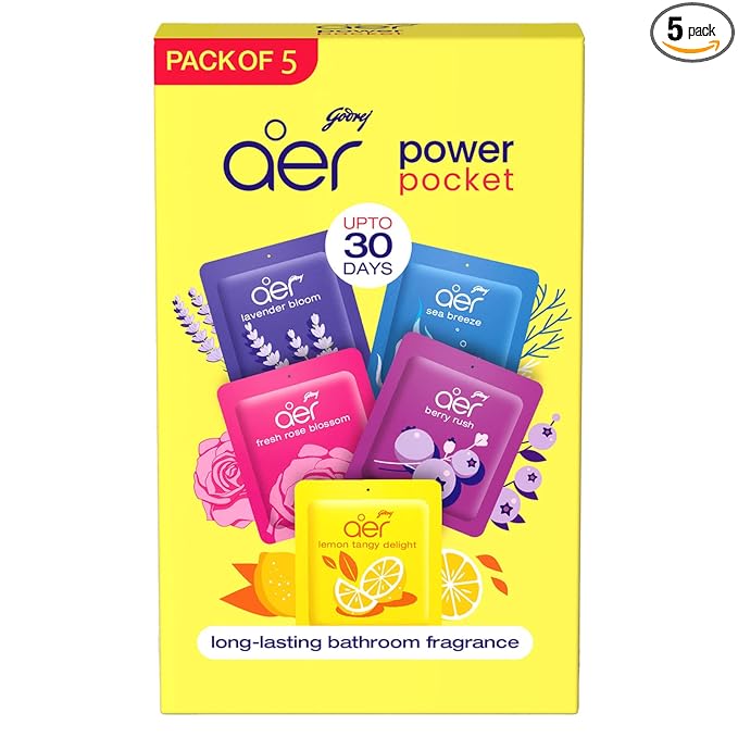 Latest Deal On Godrej Aer Power Pocket Bathroom Freshener – Assorted Pack of 5 - Dealsified